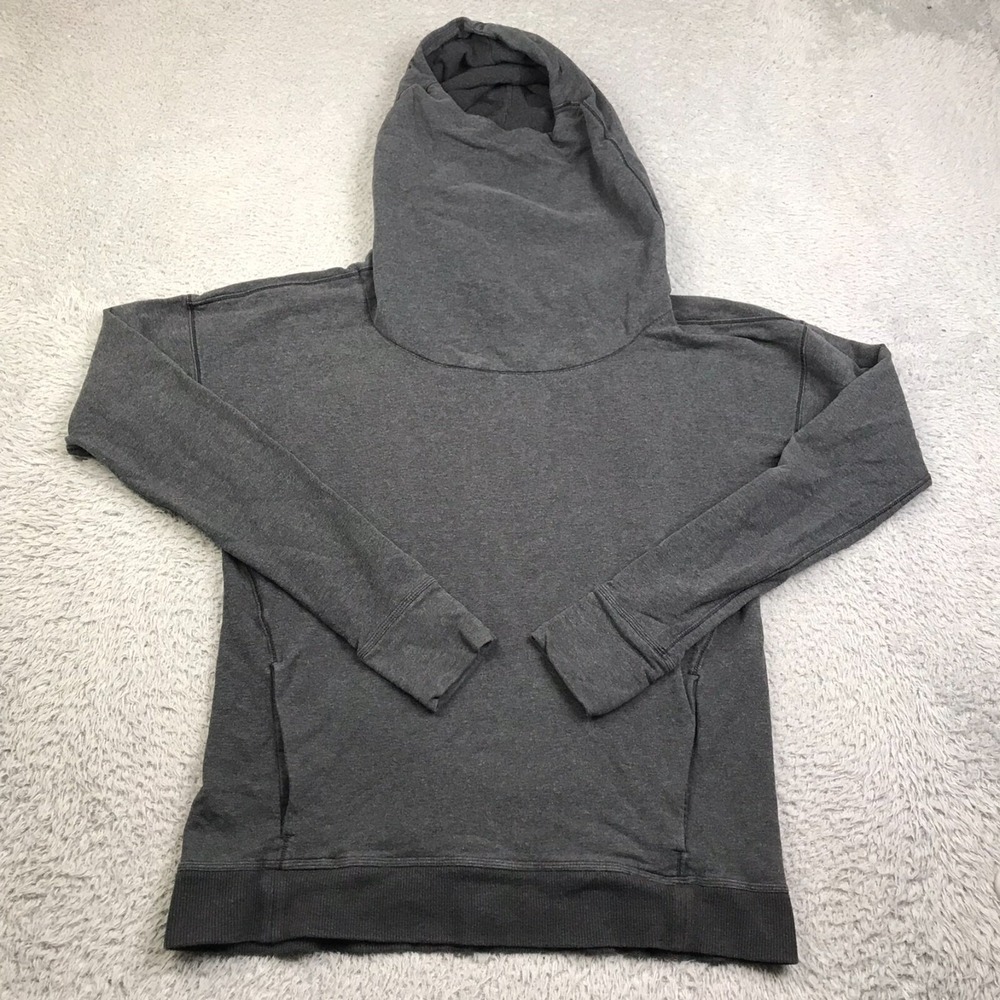 Lululemon Stress Less Hoodie Womens 6 Dark Gray Pullover Cowl Sweatshirt Sweater